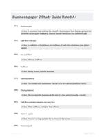 Business paper 2 Study Guide Rated A+