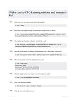 Wake county CPO Exam questions and answers - Pdf