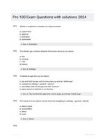 Pro 100 Exam Questions with solutions 2024