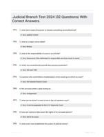 Judicial Branch Test 2024 |32 Questions| With Correct Answers.