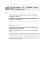 Study For Oracle Exam 2021 (Most Up to Date) 2024/2025   already graded   A+
