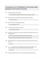 Tennessee Cat 3 Certification Test Study Guide Questions and Correct Answers