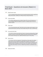 Final Exam - Questions & Answers (Rated A+) Best 2024