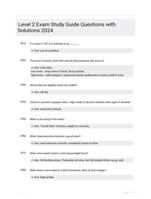 Level 2 Exam Study Guide Questions with Solutions 2024