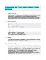 RDHAP Law and Ethics Questions with Correct Answers.