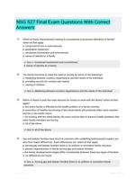 NSG 527 Final Exam Questions With Correct Answers