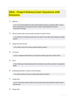 DBIA - Project Delivery Exam Questions with Solutions.