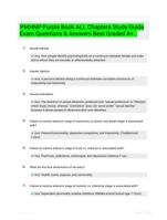PMHNP Purple Book ALL Chapters Study Guide Exam Questions & Answers Best Graded A+ .