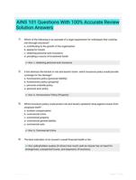 AINS 101 Questions With 100% Accurate Review Solution Answers