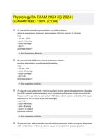 Physiology PA EXAM 2024 (3) 2024 | GUARANTEED 100% SCORE
