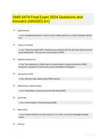 GMS 6474 Final Exam 2024 Questions and Answers (GRADED A+)