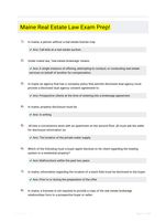 Maine Real Estate Law Exam Prep!