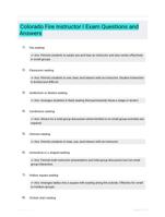 Colorado Fire Instructor I Exam Questions and Answers
