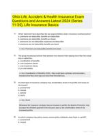 Ohio Life, Accident & Health Insurance Exam Questions and Answers Latest 2024 (Series 11-35), Life Insurance Basics