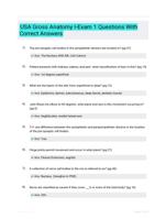 USA Gross Anatomy I-Exam 1 Questions With Correct Answers