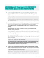 ATI CBC Level 3 - Practice A 125 CORRECTLY ANSWERED QUESTIONS LATEST UPDATE