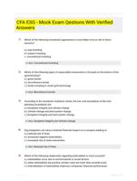 CFA ESG - Mock Exam Qestions With Verified Answers
