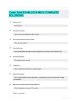 Coast final EXAM 2024 100% COMPLETE  SOLUTIONS