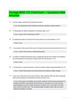Portage BIOD 151 Final Exam  Questions With Answers