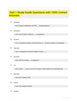Test 1 Study Guide Questions with 100% Correct Answers