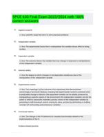 SPCE 630 Final Exam 2023/2024 with 100% correct answers