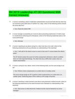 RN 2019 Leadership ATI |83 Questions| With Correct Answers.