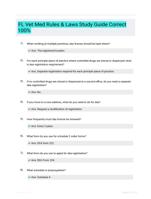 FL Vet Med Rules & Laws Study Guide Correct 100%