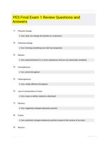 PES Final Exam 1 Review Questions and Answers