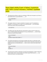 Basic Math Ability Exam A Relias | Questions with 100% Correct Answers | Verified | Updated 2023