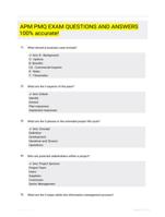 APM PMQ EXAM  QUESTIONS AND ANSWERS 100% accurate!