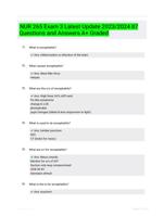 NUR 265  Exam 3  Latest Update 2023/2024  87 Questions  and Answers  A+ Graded