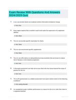 Exam Review With Questions And Answers 2024/2025 Quiz