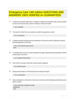 Emergency Care 14th edition QUESTIONS AND ANSWERS 100% VERIFIED A+ GUARANTEED