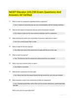 NEIEP  Elevator 245-250 Exam Questions And Answers All Verified