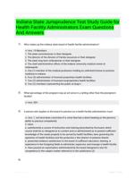 Indiana State Jurisprudence Test Study Guide for Health Facility Administrators Exam Questions And Answers