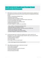 RQI 2025 ACLS Healthcare Provider Exam Questions And Answers