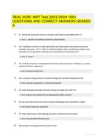 REAL IICRC WRT Test 2023/2024 100+ QUESTIONS AND  CORRECT ANSWERS GRADED A