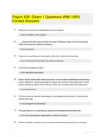 Psych 100 - Exam 1 Questions With 100% Correct Answers