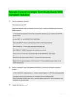 Nevada Funeral Arranger Test Study Guide With Complete Solution