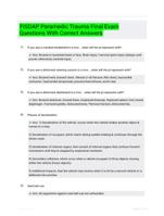 FISDAP Paramedic Trauma Final Exam Questions With Correct Answers