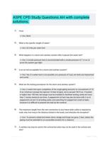 ASPE CPD Study Questions AH with complete solutions.