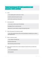Patrol techniques NC blet questions and answers 100% verified.