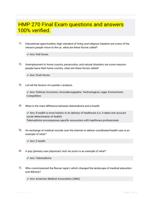HMP 270 Final Exam questions and answers 100% verified.