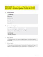 ECON0041 Economics of Migration and Job Search |97 Questions| With Correct Answers.