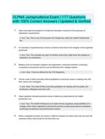 CLPNA Jurisprudence Exam | 177 Questions with 100% Correct Answers | Updated & Verified