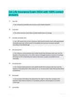 GA Life Insurance Exam 2024 with 100% correct answers