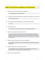 AMLS Final Exam Questions and Answers.