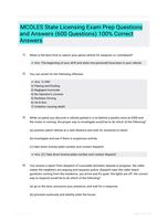 MCOLES State Licensing Exam Prep Questions and Answers (600 Questions) 100% Correct Answers