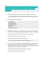 MCOLES State Licensing Exam Prep Questions and Answers (600 Questions) 100% Correct Answers