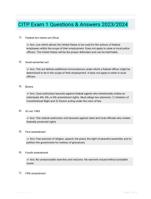 CITP Exam 1 Questions & Answers 2023/2024
